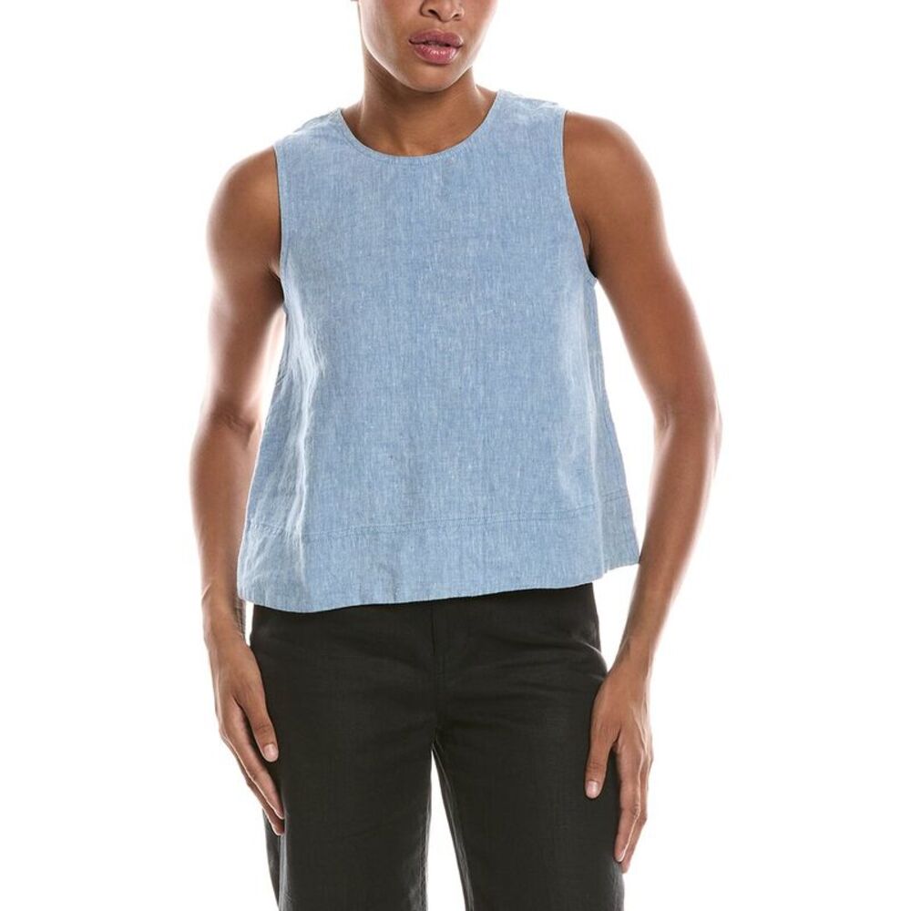 Madewell Womens Linen Shell Top, Blue